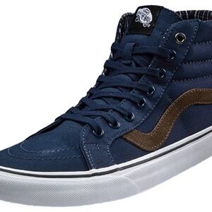 VANS Cord & Plaid Hi Top Shoes Sneakers Color: Blue   Size: Men’s 7  Women’s 8.5